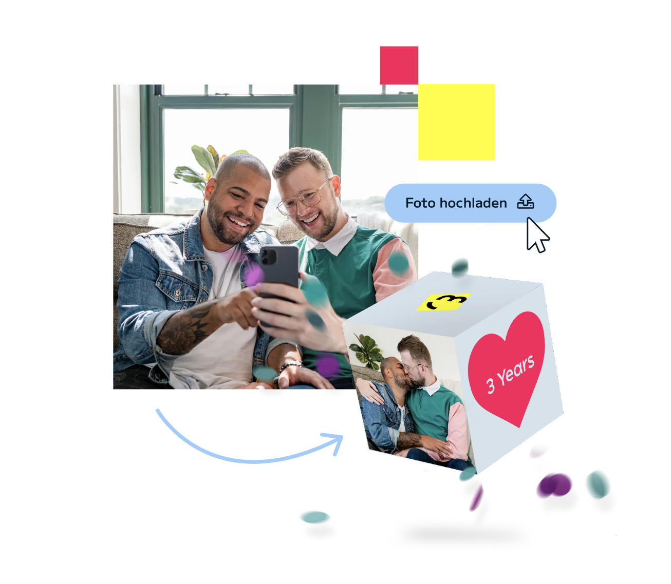 Überrasche Deine Liebsten mit mycubes - der tollen Grußkarte mit Konfetti